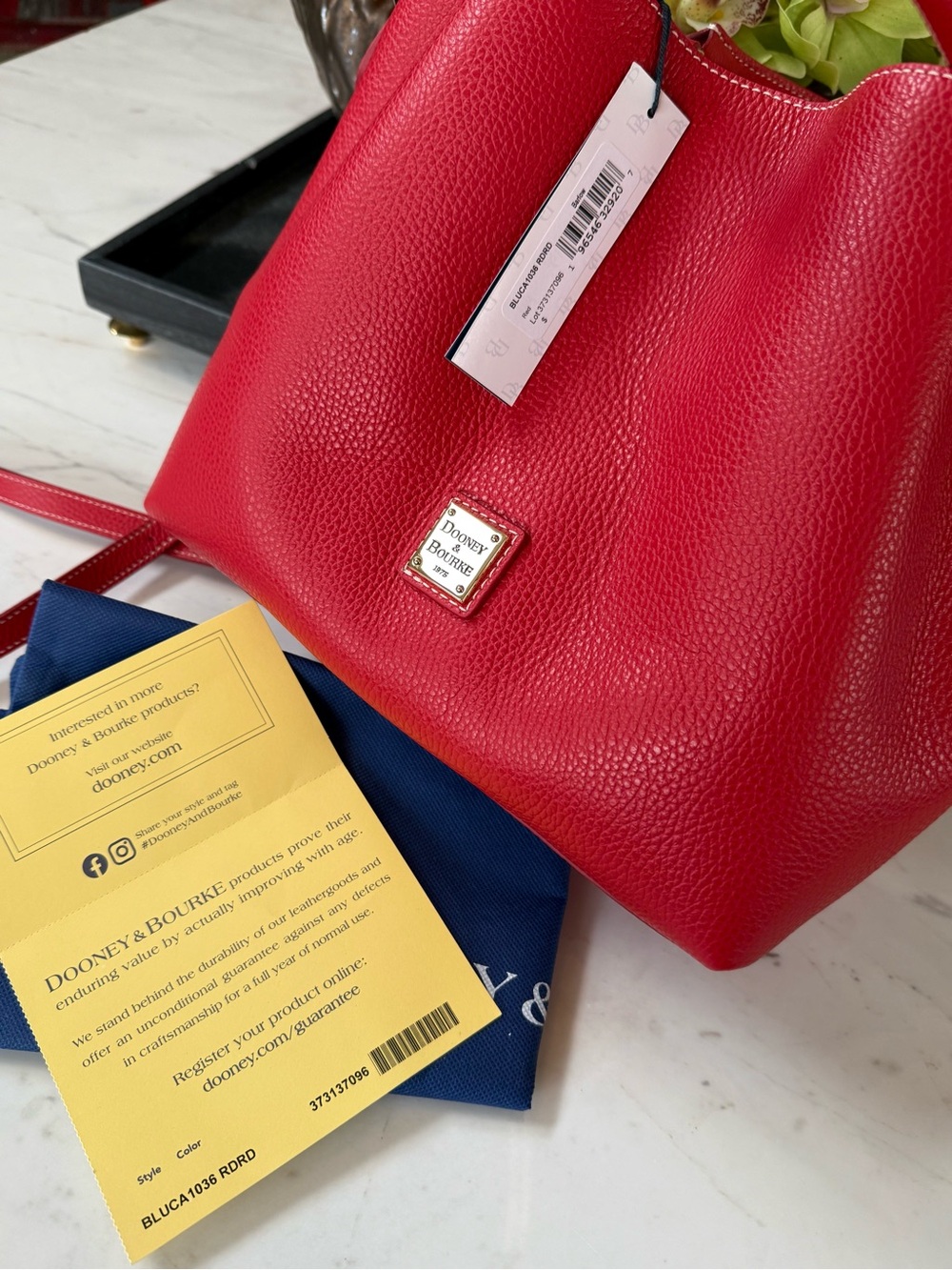 New Dooney & Bourke Lucca Leather Barlow Shoulder Bag Red - Picture 11 of 16